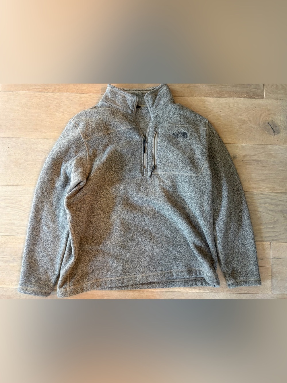 North Face quarter zip oatmeal heather hiking outdoor comfort- XXl
